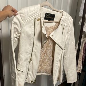 White vegan leather jacket